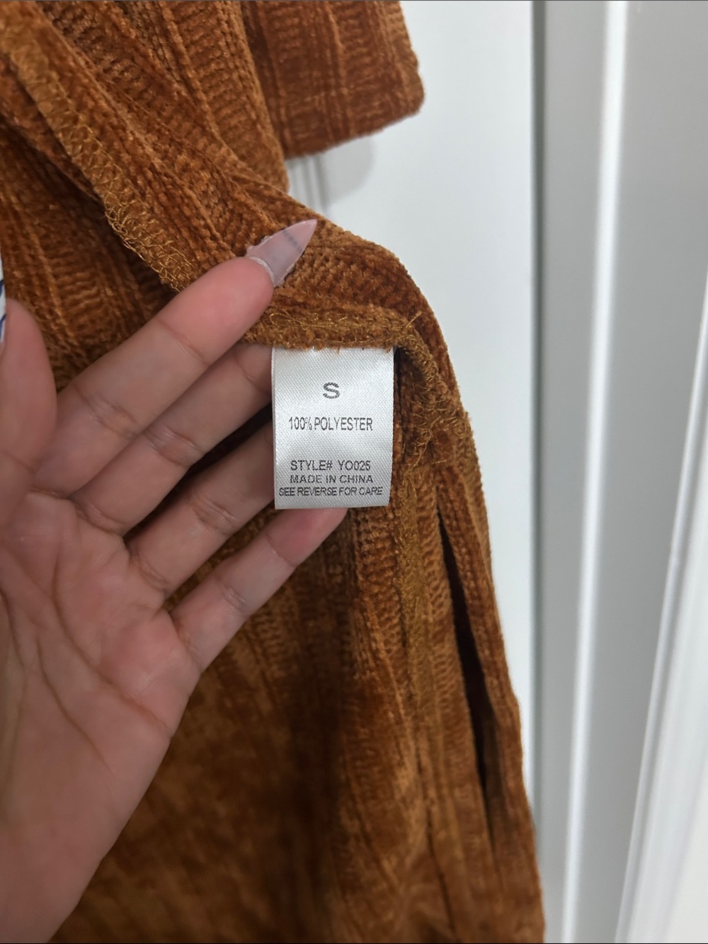 audrey Ribbed Open-Front Long Cardigan - Rust Brown - Picture 3 of 5